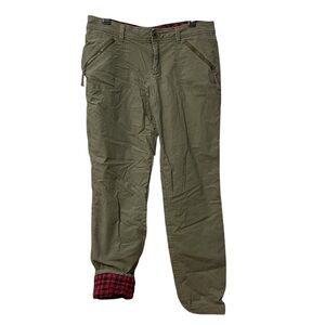 Eddie Bauer Women’s Olive Green Pants with Flannel Lining